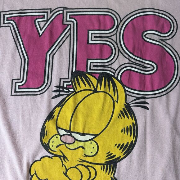 Vintage 90s Garfield Yes I Am Ignoring You Night Sleep Shirt Pink One Size - Picture 11 of 15